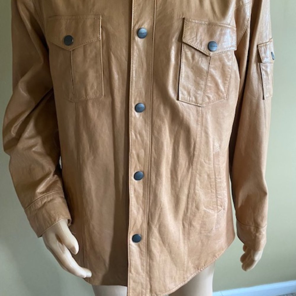 Daniel Cremieux Leather Shirt Jacket - Picture 3 of 14